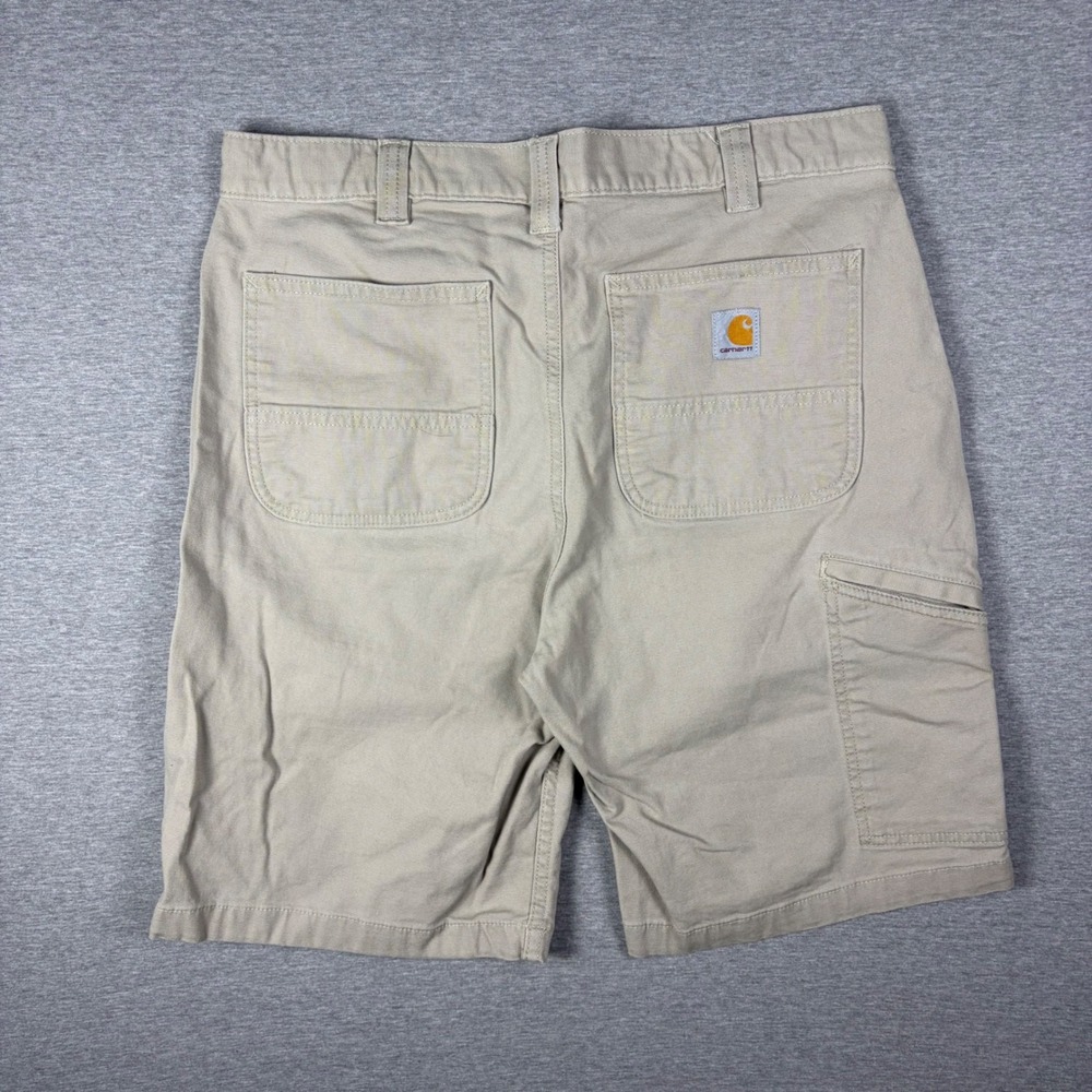 Carhartt Shorts Mens 34 Tan Rugged Flex Relaxed Fit Canvas Work Short BS2514-M